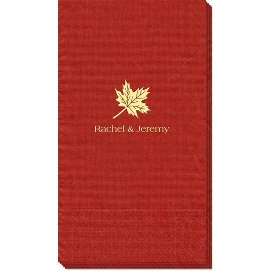 Little Autumn Leaf Moire Guest Towels